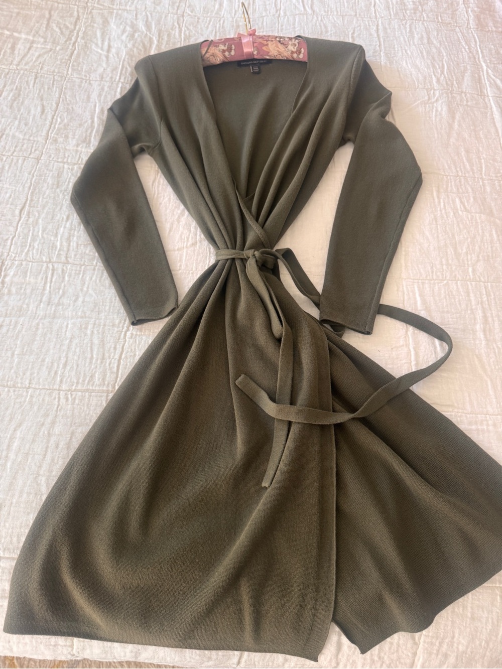 Banana Republic Olive Tie-Waist Wrap Dress